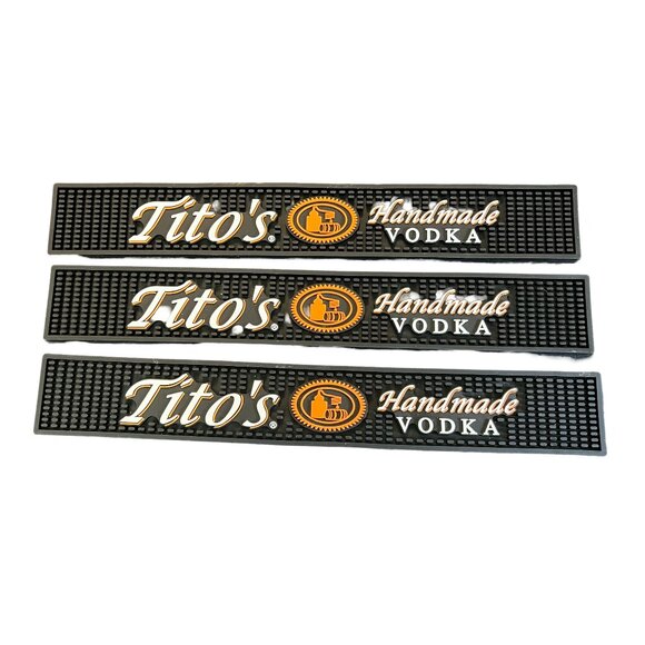 Tito's Vodka 3 rubber bar mats style to any home bar or collection bar mats. - Picture 1 of 4